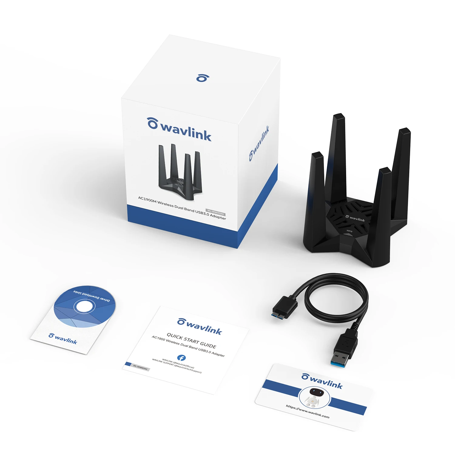 Imagem -06 - Wavlink-dongle Wifi de Banda Dupla Ax1800 Ac1900 2.4g 5g Usb 3.0 4x3 Antenas Externas de Alto Ganho para pc Desktop