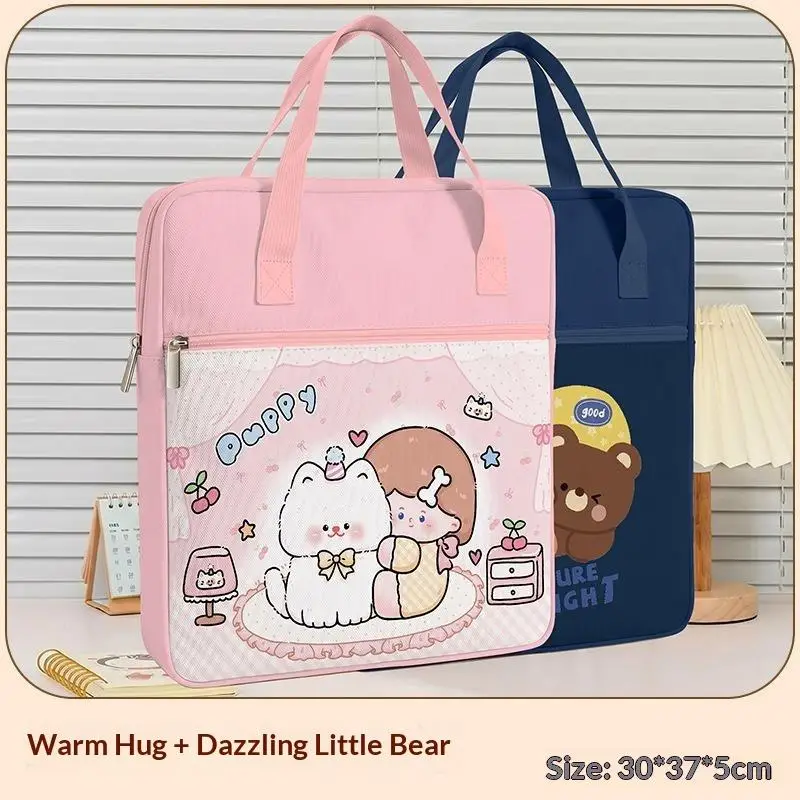 Niedliche Tragetasche mit Cartoon-Print, große Kapazität, Handtasche für Hausaufgaben, Dokumentenmappe, tragbare Handtasche für Studenten, Aufbewahrungstasche für Lernmaterialien. – Detail 13