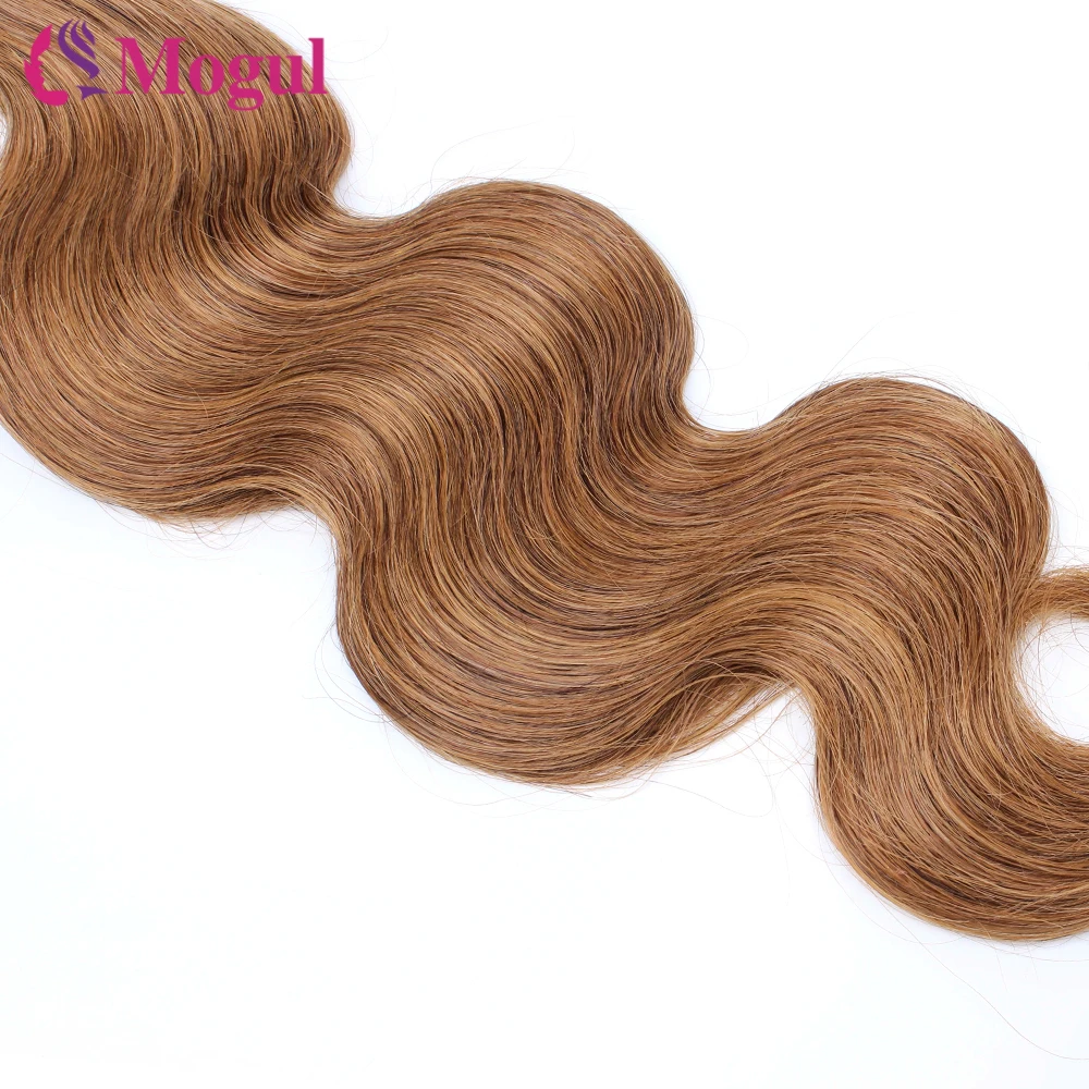 Mogul Hair Color #30 Brown 3/4 Bundles Colored Body Wave Human Hair Bundles Brazilian Remy Hair Weave Extension 10-26 Inches