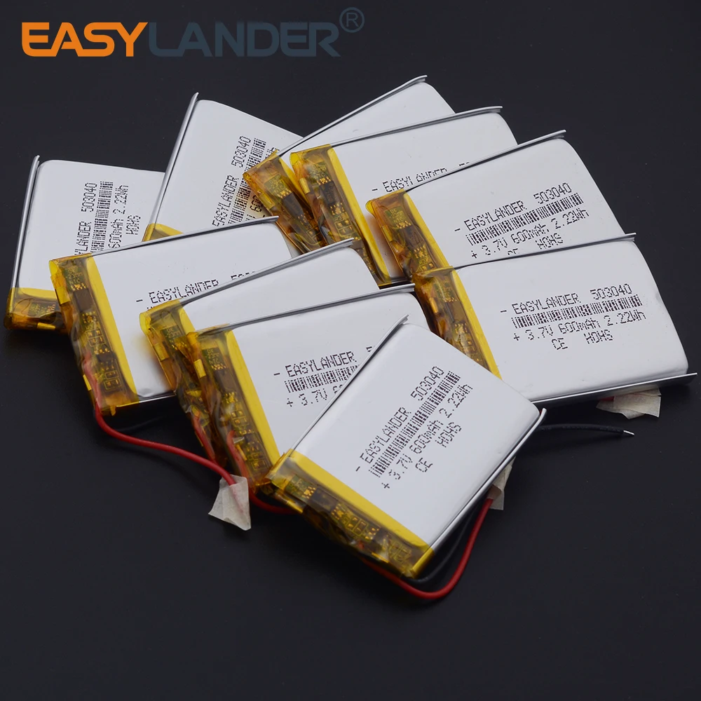 

Silicone Wires 3.7V 503040 600mAh Rechargeable Lithium Li-ion Polymer Battery for MP3 player GPS Bluetooth speaker DIY Toys