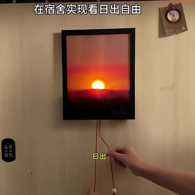 

Popular Sunrise Sunset Wall Lamp Adjustable Dual Pull Ropes Night Light Moves With The Sun Bedroom Decorative Wall Light Gift