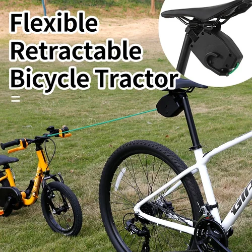 Imagen 2 del producto Dispositivo de remolque para bicicleta de montaña al aire libre, cuerda para remolque de bicicleta para padres e hijos, accesorios de equipo para montar en bicicleta de carretera