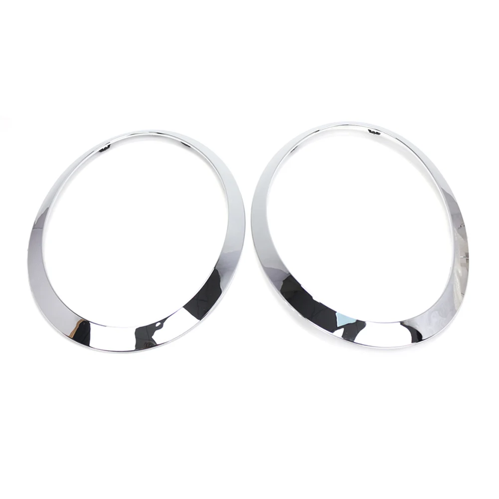 Silver Trim Covers Headlight Trim Ring Vehicle Customization Wear-Resistant Quick Installation Reliable Car Accessory