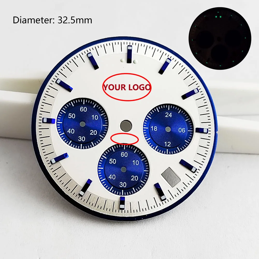Orologio VK63 di lusso di fascia alta da 39,7 mm con quadrante personalizzato tipo panda luminoso da 32,5 mm e accessori per orologi con movimento al quarzo VK63