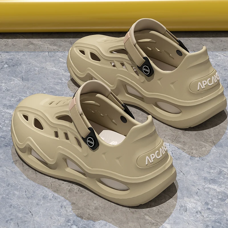 ファッショナブルなメンズスリッパ、ウォーターウェーディングシューズ、リバートレーシングシューズ、穴あきシューズ、屋内外兼用カジュアルスリッパ