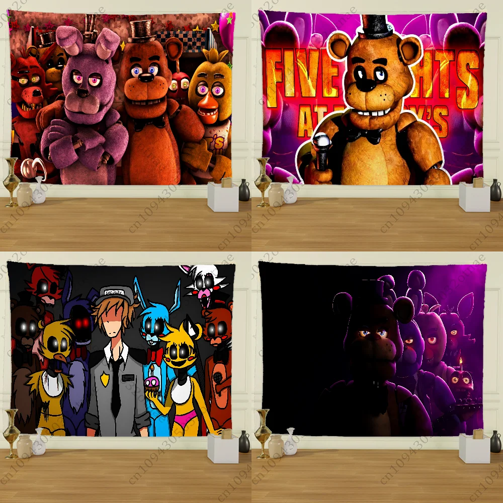 

Fnaf F-Five-nights-At-F-Freddy Tapestry Creative Pattern Photo Living Room Wall Art Tapestry Decor Party Outdoor Decorate Banner