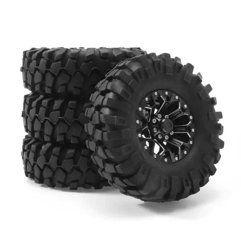 ล้อและยางรถปีนเขาขนาด 1.9 นิ้ว 110 มม. 4 ชิ้น สำหรับรถ 1/10 Rock Track Redcat Scx10 Axial 90046/90047 Rc4wd Yikong D90 Trx4 Trx6