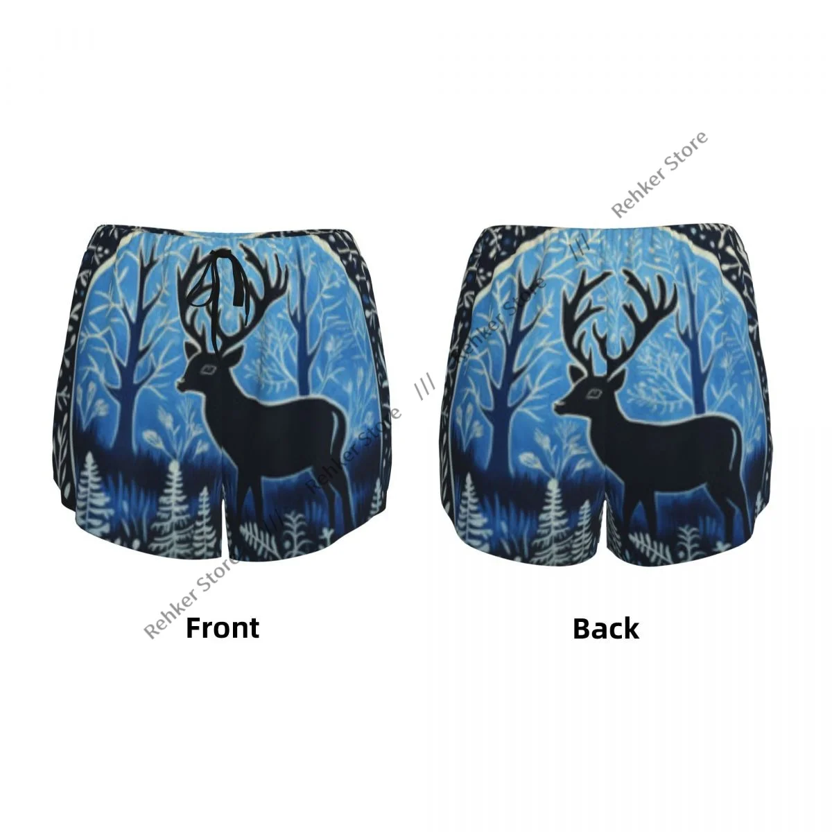 운동 반바지 여성 피트니스 빠른 건조 더블 레이어 반바지 숲 속의 사슴 운동 요가 짧은 바지 체육관 레깅스