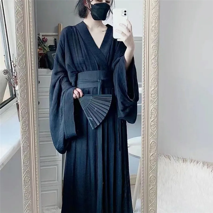 

Original Chinese Hanfu Women Weijin Period Ancient Printing Costume Niche Vintage Students Class Cosplay Uniform Hanfu Dress