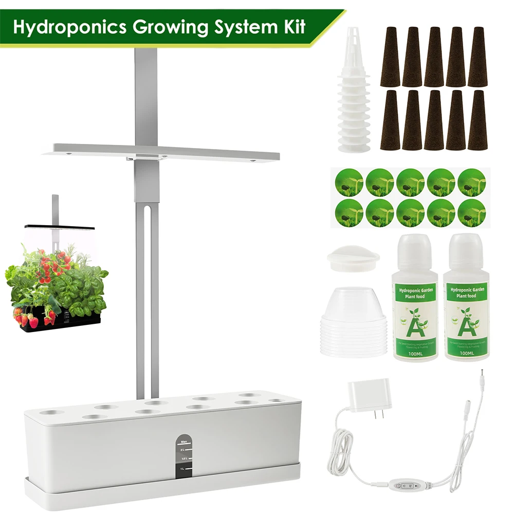 

Hydroponic Grower Kit Full Spectrum Plant Grow Light with 2.5L Large Capacity Water Tank 16H Auto Timer Function Garden Planter