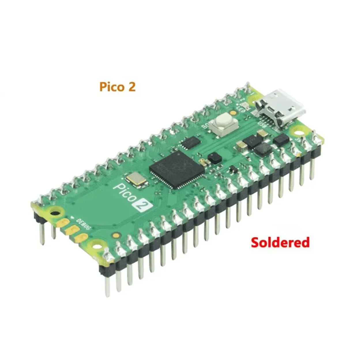 Imagem -02 - Placa de Desenvolvimento para o Pico Arm -m33 e Risc-v Hazard3 520kbyte Qspi Flash Rp2350 Pico2 4mb