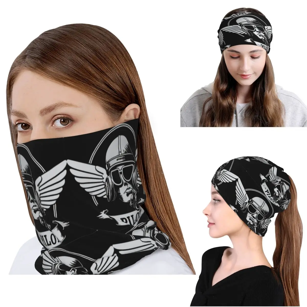 

Многофункциональный шарф-бандана Pilot: теплый головной убор, шапка-бини, унисекс, для взрослых, моющийся