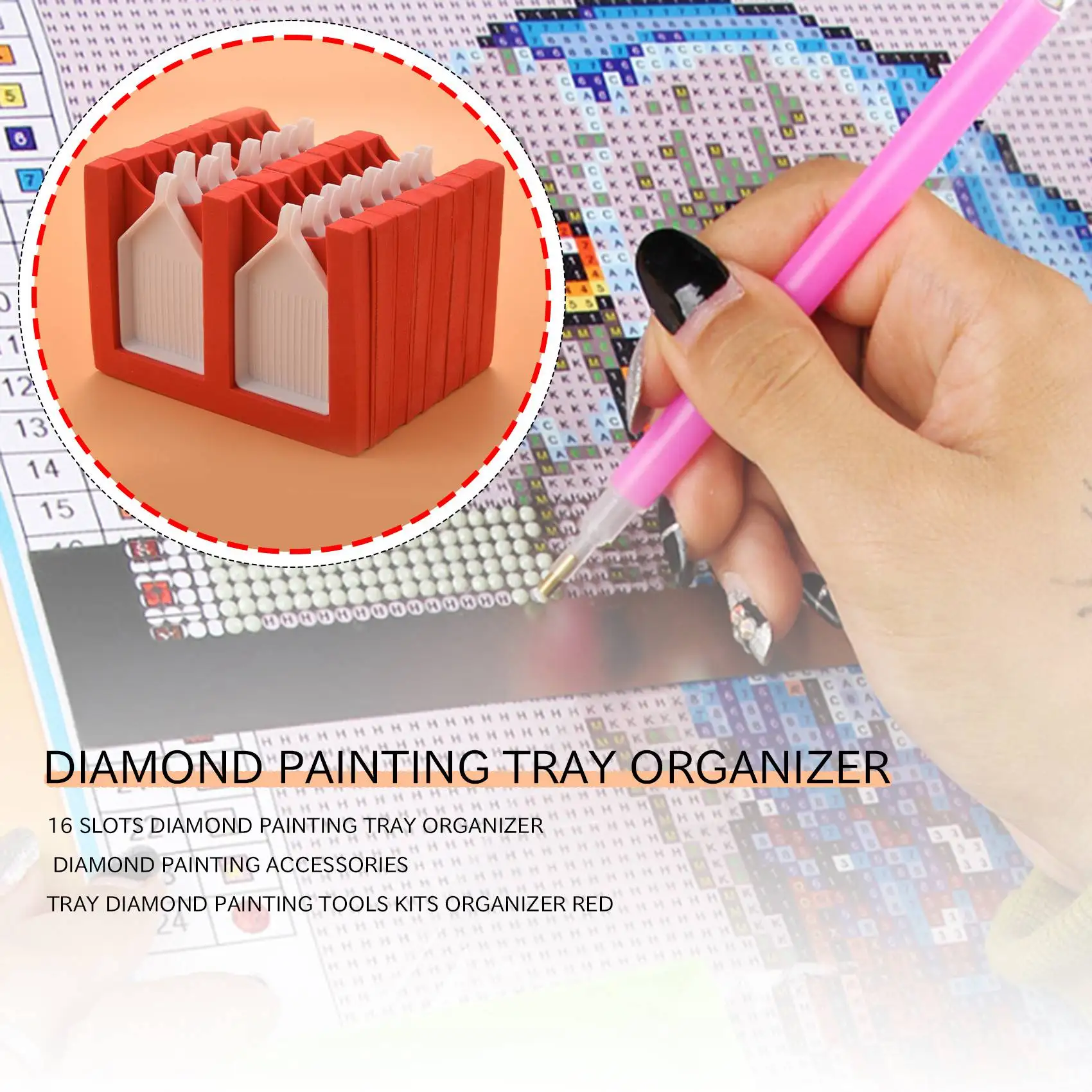 ADP-16 Slots Tray Organizer Accessoires Tray Tools Kits Organizer Rood