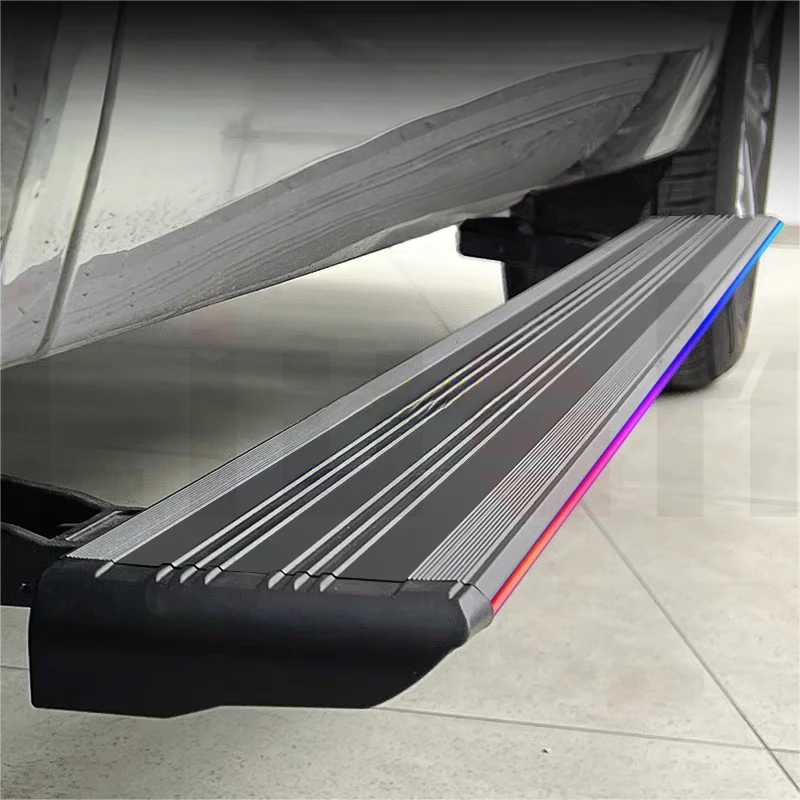 Round Nerf Bar Rubber Pad Automatic Retractle Running Board Modifiion Steps Electric Side Pedal For