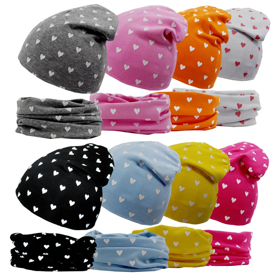 2 Pcs Baby Hat Scarf Set Solid Color Kids Beanie Cap Warm Boy Girl Spring Autumn Winter Hats Infant Toddler Bonnet Accessories