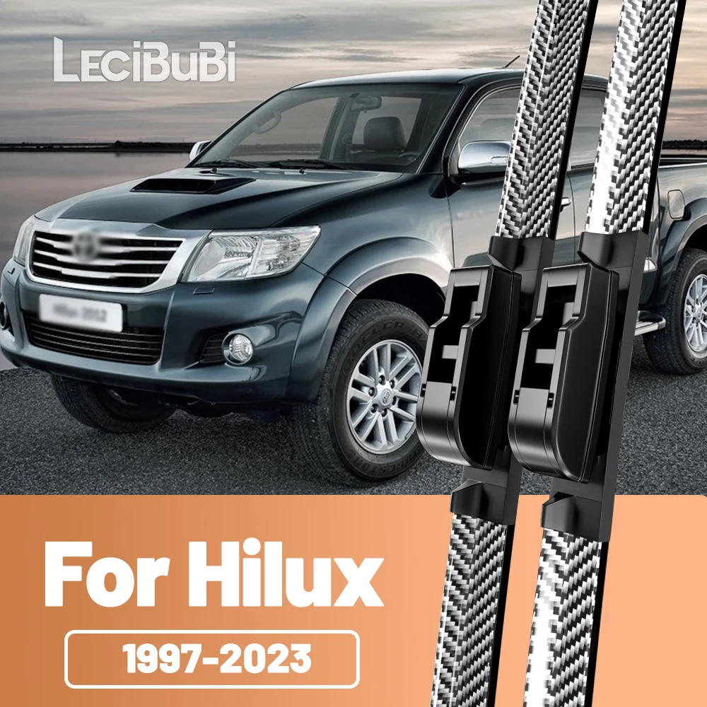 

2 шт., щетки стеклоочистителя переднего стекла, дворники из углеродного волокна для Toyota Hilux 1997-2023 2014 2015 2016 2017 2018 2019 2020