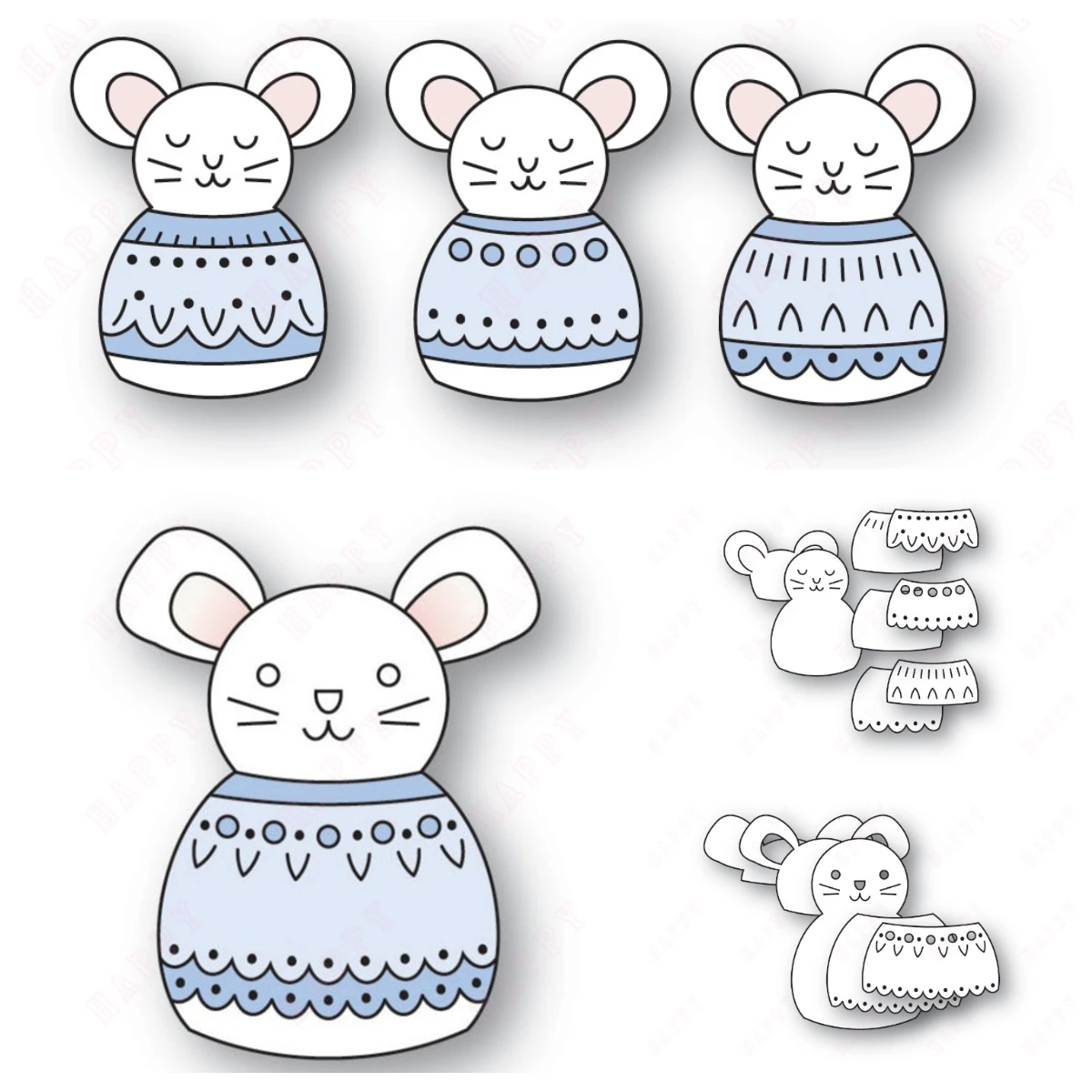 

Merry Mouse Dies Metal Cutting Dies Mold Craft Decoration Scrapbook Embossing Template DIY Greeting Card Handmade 2025 Holiday