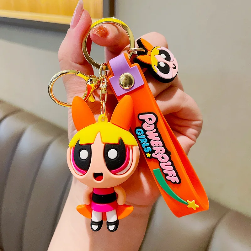 6 سنتيمتر الكلاسيكية أنيمي الكرتون Powerpuff الفتيات فراشة المفاتيح الرجال والنساء المعلقات الحلي الصغيرة هدايا لطيف