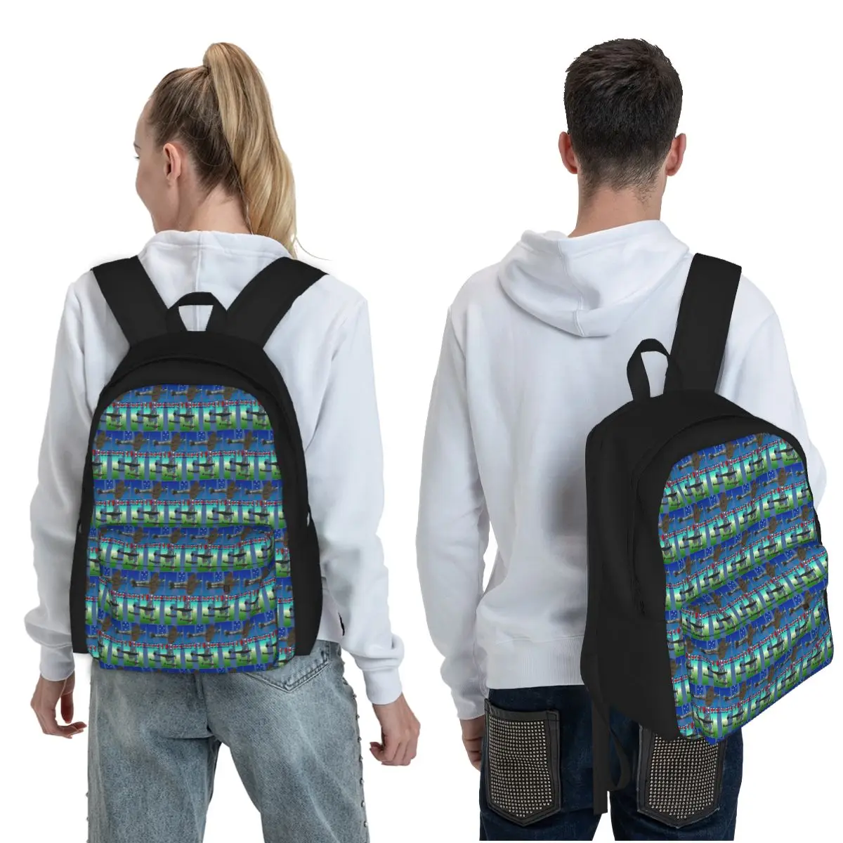 Fly Design - Four Spitfires Student Backpack School Bag Hiking Travel Daypack for Boys Girls Fashion Bookbag Shoulder Bags
