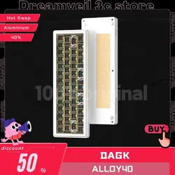 Dagk Alloy40 2.0 Wireless Keyboard Kit Mechanical Keyboard Kits 40% Hot Swap RGB Aluminium 3 Mode Gaming Keyboards Pc Kit Custom