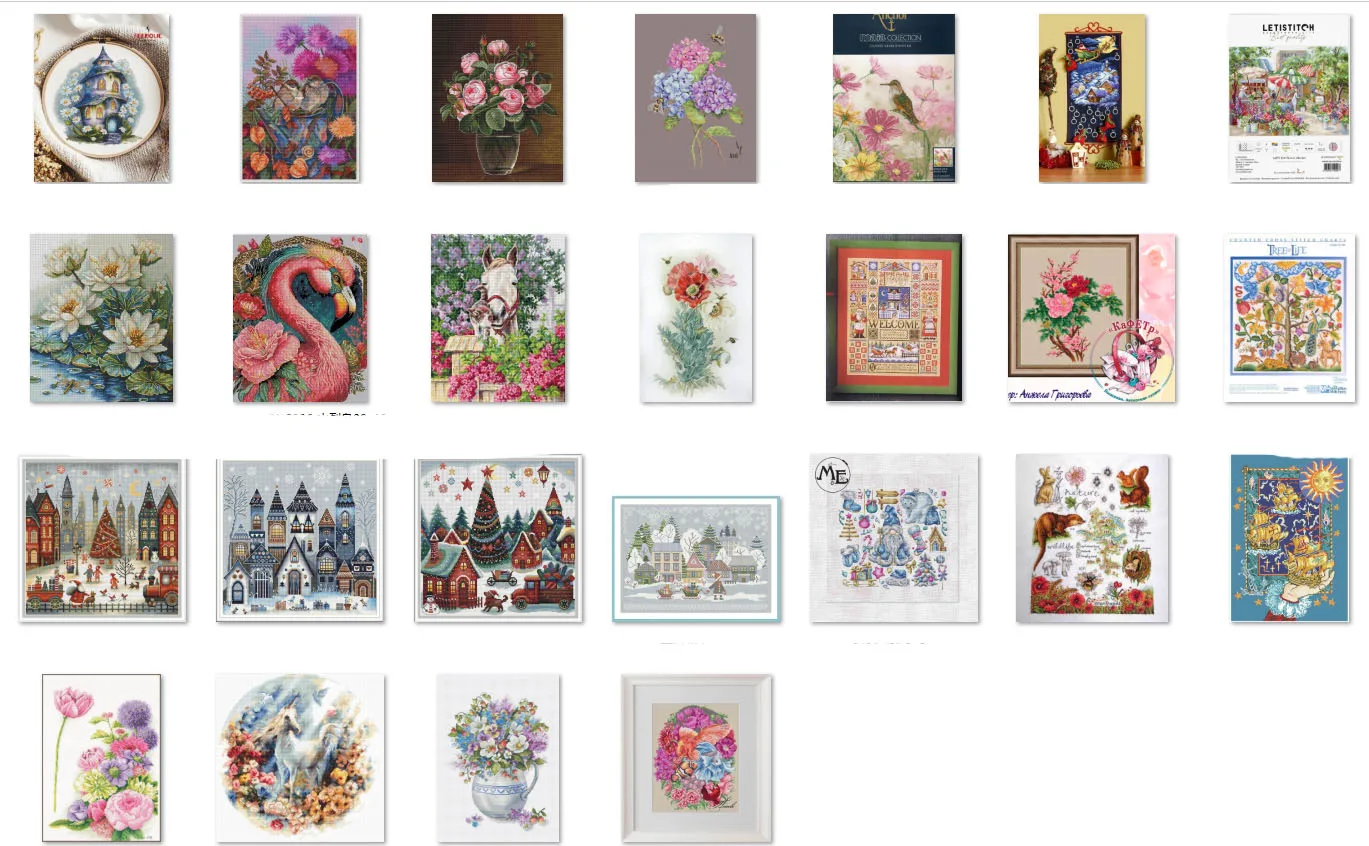 

Daisy Cottage 39-42 Cross stitch kits Cross-stitch cross stitch threads Embroidery Spring Cottage Needlework