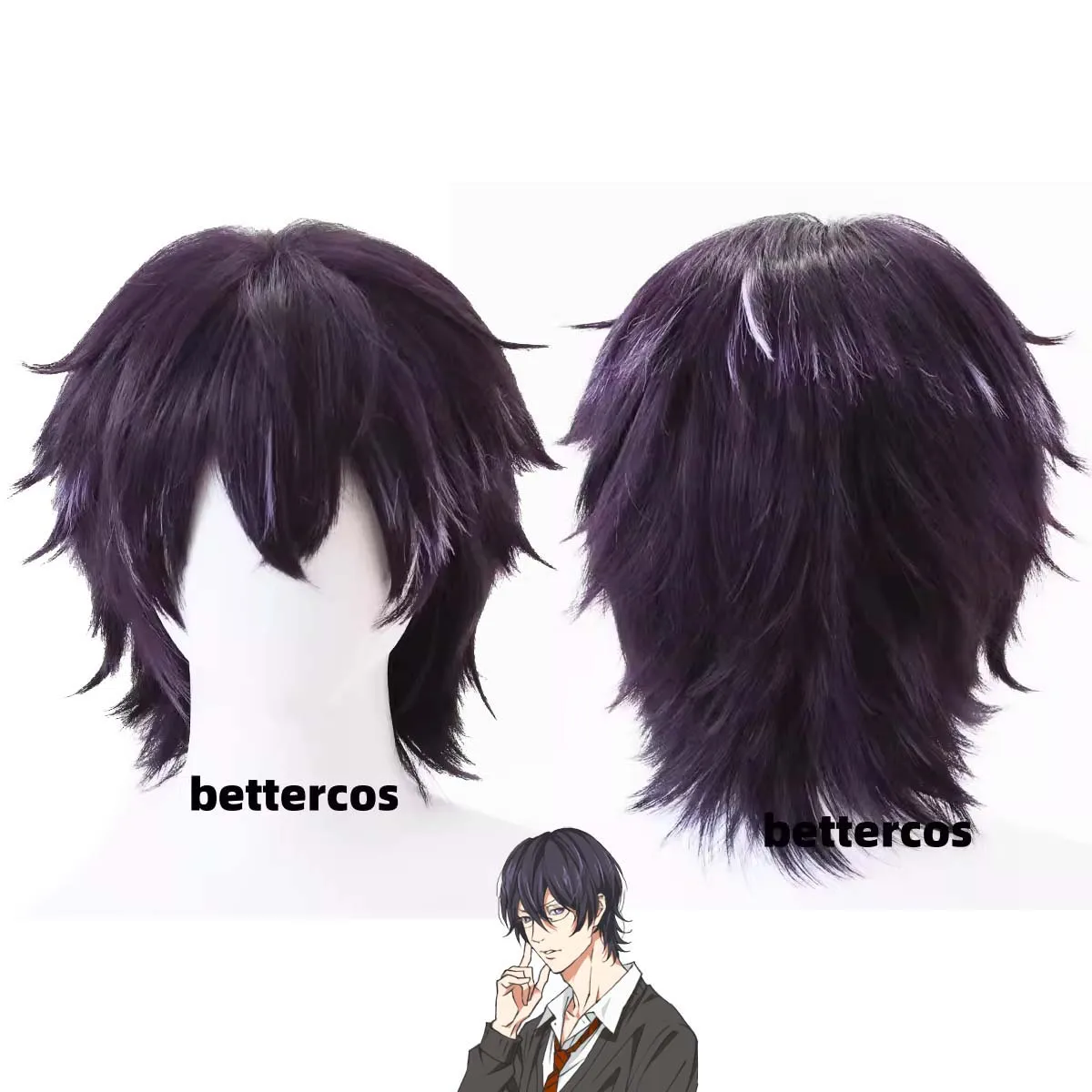Peluca Morada de Ayato Yuri, Peluca Rosa de Yui Tamura, Peluca Azul de Koshiro Itome, Peluca de Yarichin Bitch Club Cos Itsuki Shikatani para Hombres Adultos