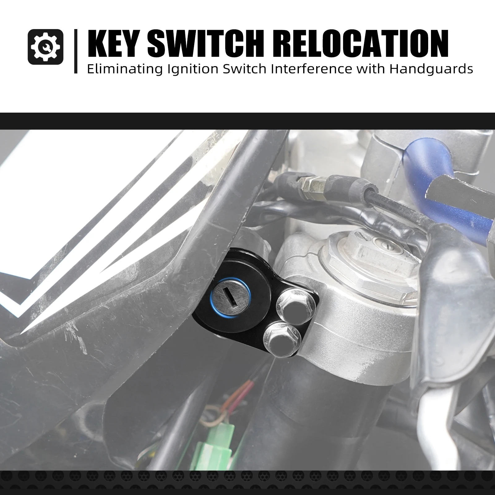 NICECNC 스즈키 2005-2024 DRZ400SM DR-Z 400 SM 오토바이 점화 키 스위치 이동 브래킷 알루미늄 2023 2022 2021 2020