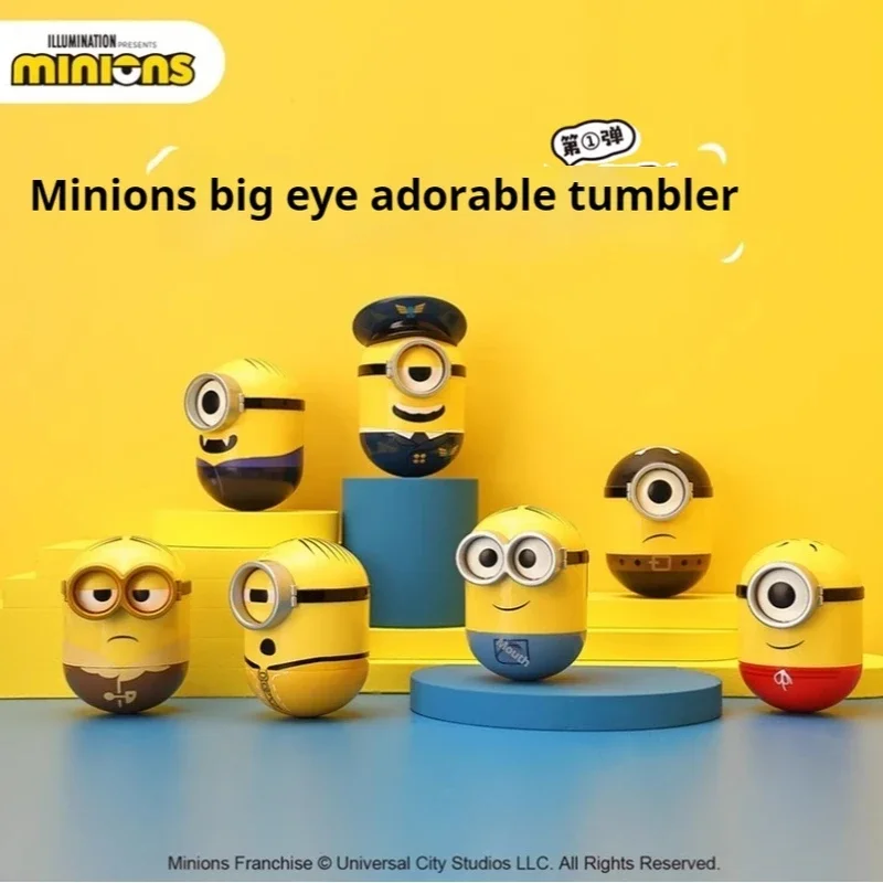 Taza de Minions genuina, caja ciega misteriosa, figuras de ojos grandes, muñeca de pronunciación de sonido Original, juguetes para niños, adorno de regalo