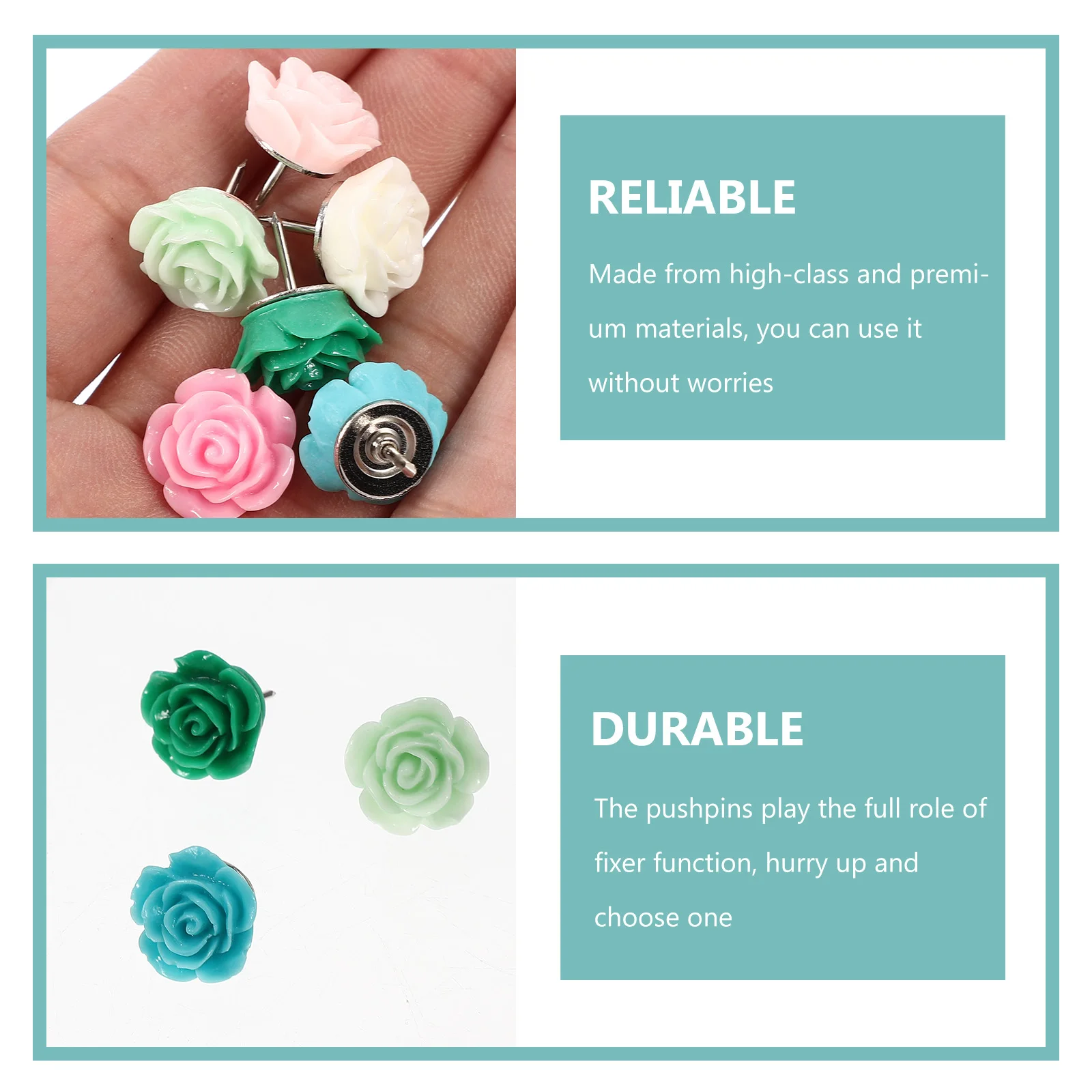 30 stks Rose Bloem Push Pins Vervangbare Punaises Voor Kaartbenodigdheden Thuiskantoor Muur Kunst Bevestiging Compact Herbruikbare Kleine Punaises
