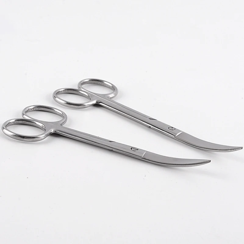 مقص ستانلس ستيل كوع مستقيم مدبب بحجم سميك #3