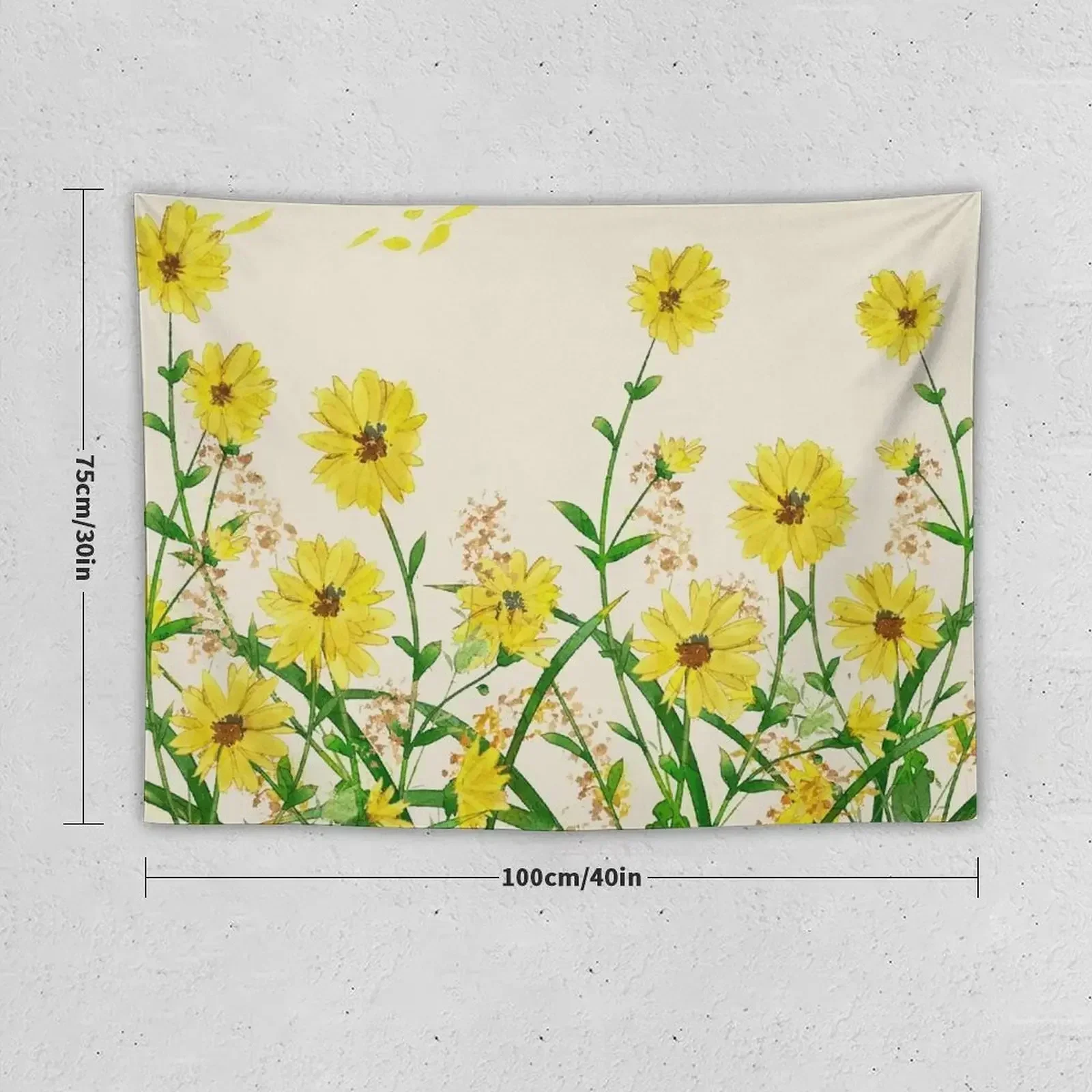 Yellow Wildflowers Tapestry Wall Hanging Wall Nordic Home Decor Tapestry