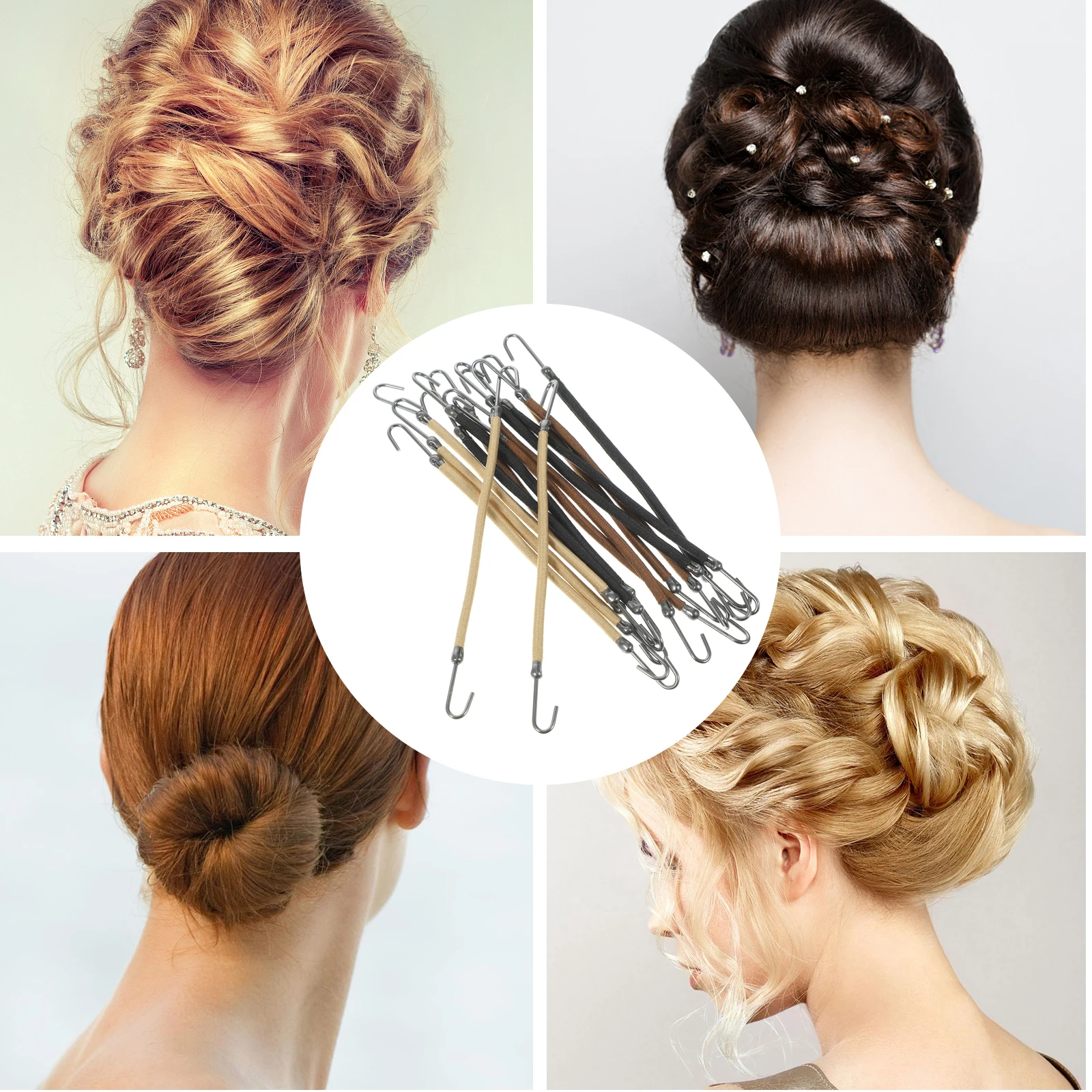 

15 Pcs Hair Hook Rope Elastic Cord Ponytail Holders Bands Nylon Lightweight Comfortable Smooth Texture Practical Useful Exercise