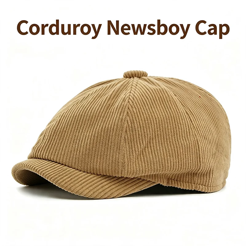 Newsboy Cap Ivy - Gorra Newsboy de Pana para Otoño/Invierno,
