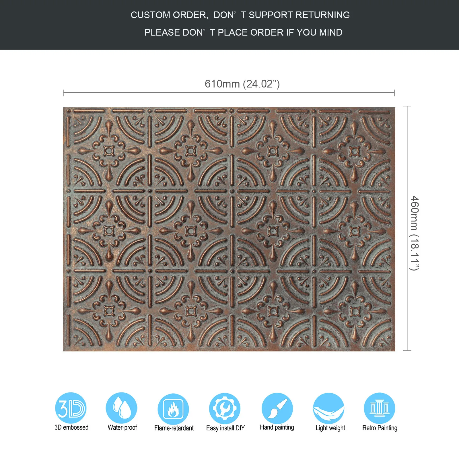 Artistic 3D Ceiling Tile Wall Panel Interior Decor Easy to Install PVC Panels PLB18 10tiles/lot view 6