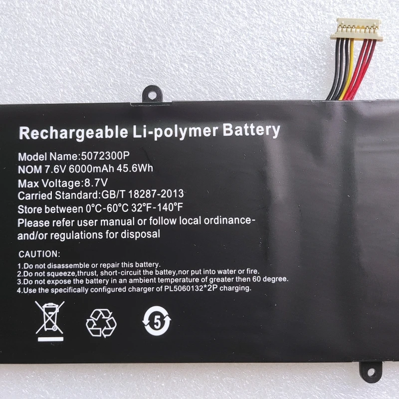 Imagem -02 - Bateria de Substituição do Portátil 7.6v 45.6wh 6000mah 38wh 5000mah para Yashi Xuexing K14 K14a K14d Netbook Tablet pc Novo 5072300p