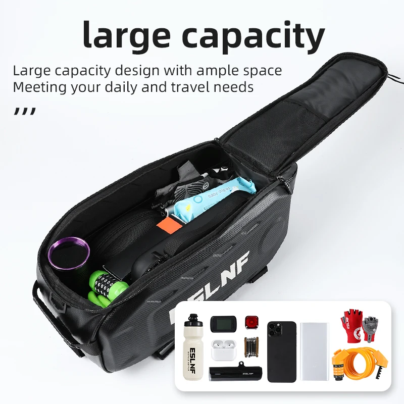 ESLNF 17L Bike Bag Mountain Road Bike Riding After Carrying Bag Hard Shell EVA Waterproof Large Capacity Shelf Bag