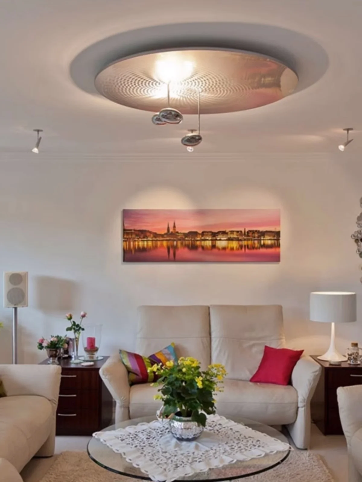 Italian Designer's Pebble Ceiling Light Circular Master Bedroom Living Room Mercury Villa Dining Room Bean Sprout Pendant Light