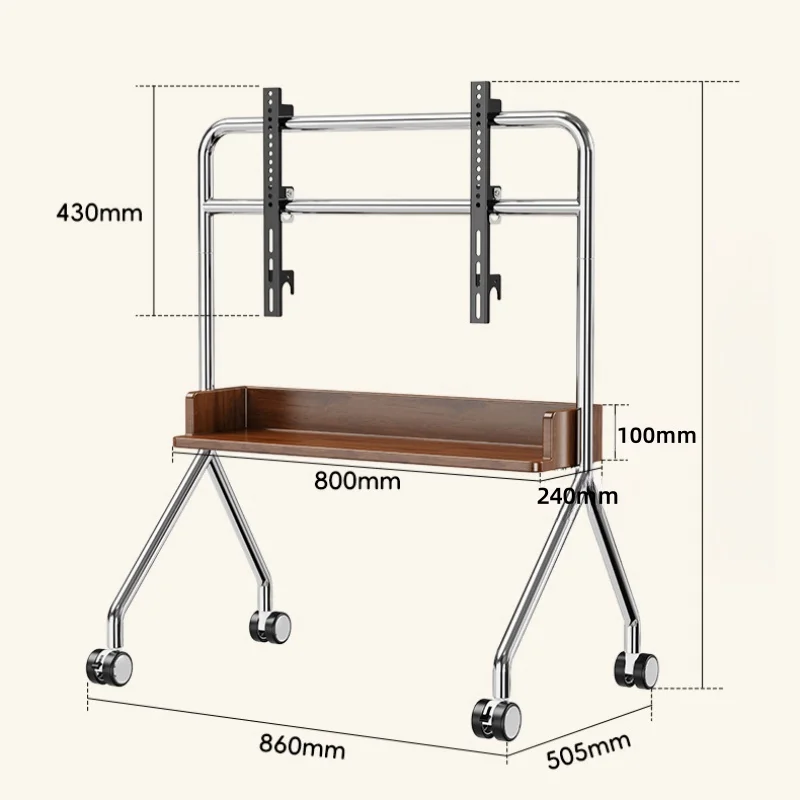 Floor-Standing TV Stand,Latest Design Wooden Indoor Outdoor Entertainment Use Easel Studio Mobile TV Cart Stand
