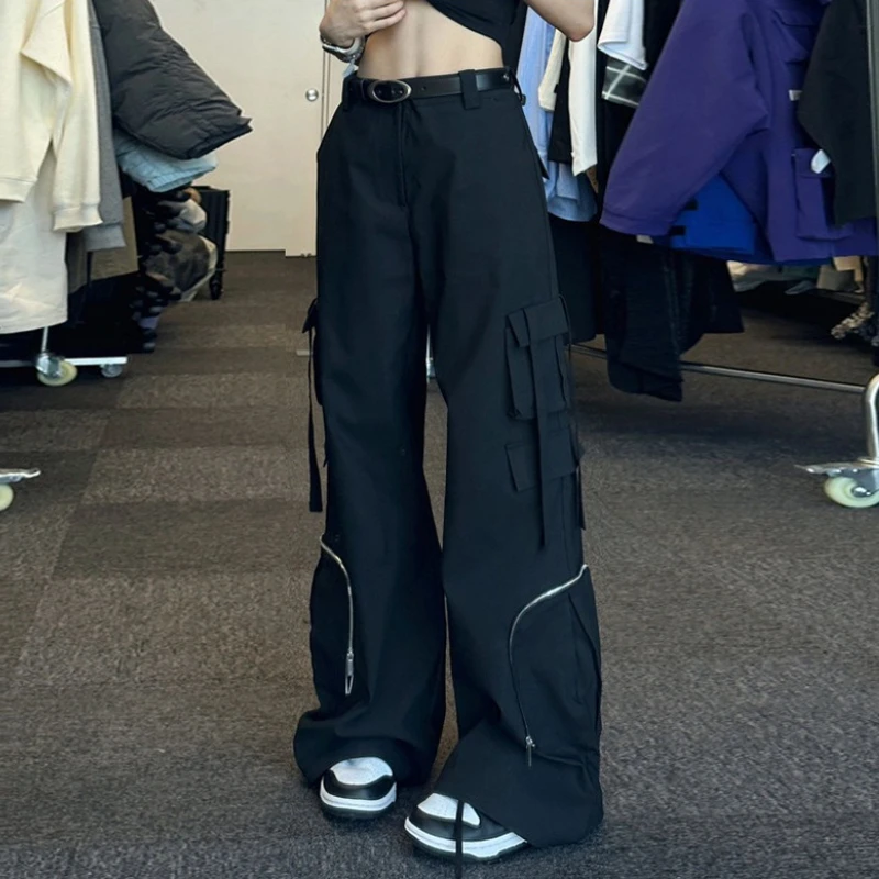 Pantaloni cargo Hip Hop stile americano Donna Y2k Streetwear Pantaloni a gamba larga Pantaloni sportivi larghi moda coreana Pantaloni da jogging Abbigliamento donna