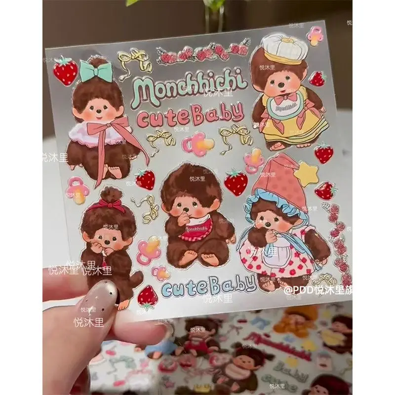 Винтажные водонепроницаемые наклейки для ногтей Monchhichi, многофункциональные декоративные стикеры для чехлов телефонов, журналов, скрапбукинга и рукоделия.