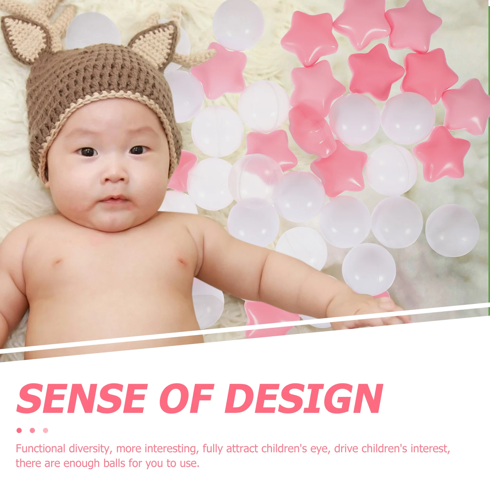 

100 Pcs Five-Pointed Star Marine Ball Pits Children Pool Ocean Balls Kids Toys Household for Play Plastic