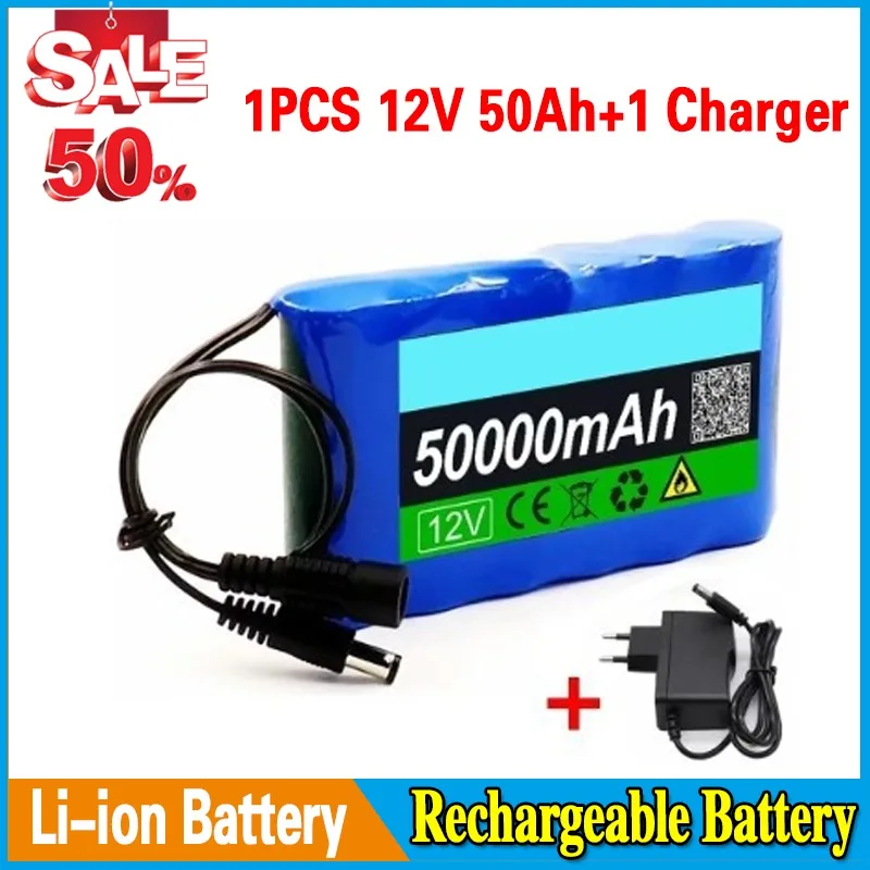 

New Portable Ultra 12V 50000mAh Rechargeable Lithium-ion Battery Capacity DC 12.6V 30Ah