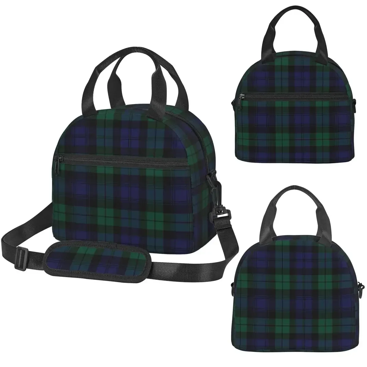 

Blackwatch Tartan Modern Cute Blue And Green Plaid Insulated Lunch Bag for Women Office Cooler Thermal Box Tote Lunch Boxes