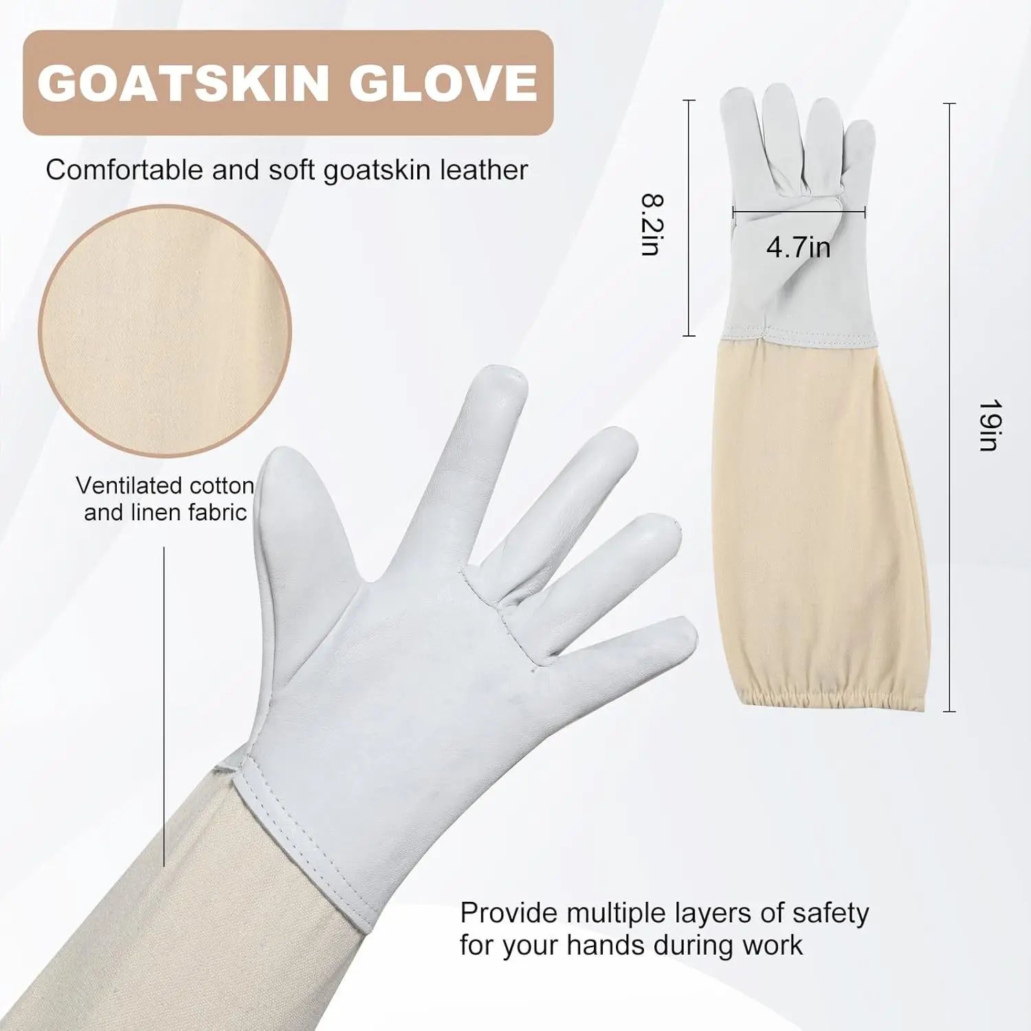 Professional Beekeeping Suit – High-Quality Cotton Protective Coverall, Lightweight Full-Body Bee Suit with Gloves, Beekeeping T