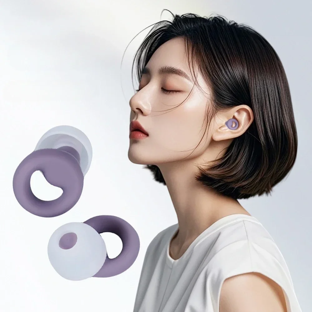 Anti Noise Silicone Earplug Sleep Noise Reduction Ear Plug Canceling Soundproof Ear Plugs Waterproof Swimming Soft Ear Protector