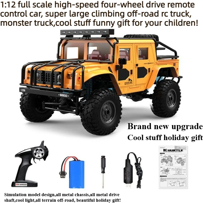 

Cool Stuff Toy Car Funny Gift-High-speed 4WD Rc Truck,1:12 Full-scale Climbing Off-road Rc Cars,Remote Control Car,Toys for Kids