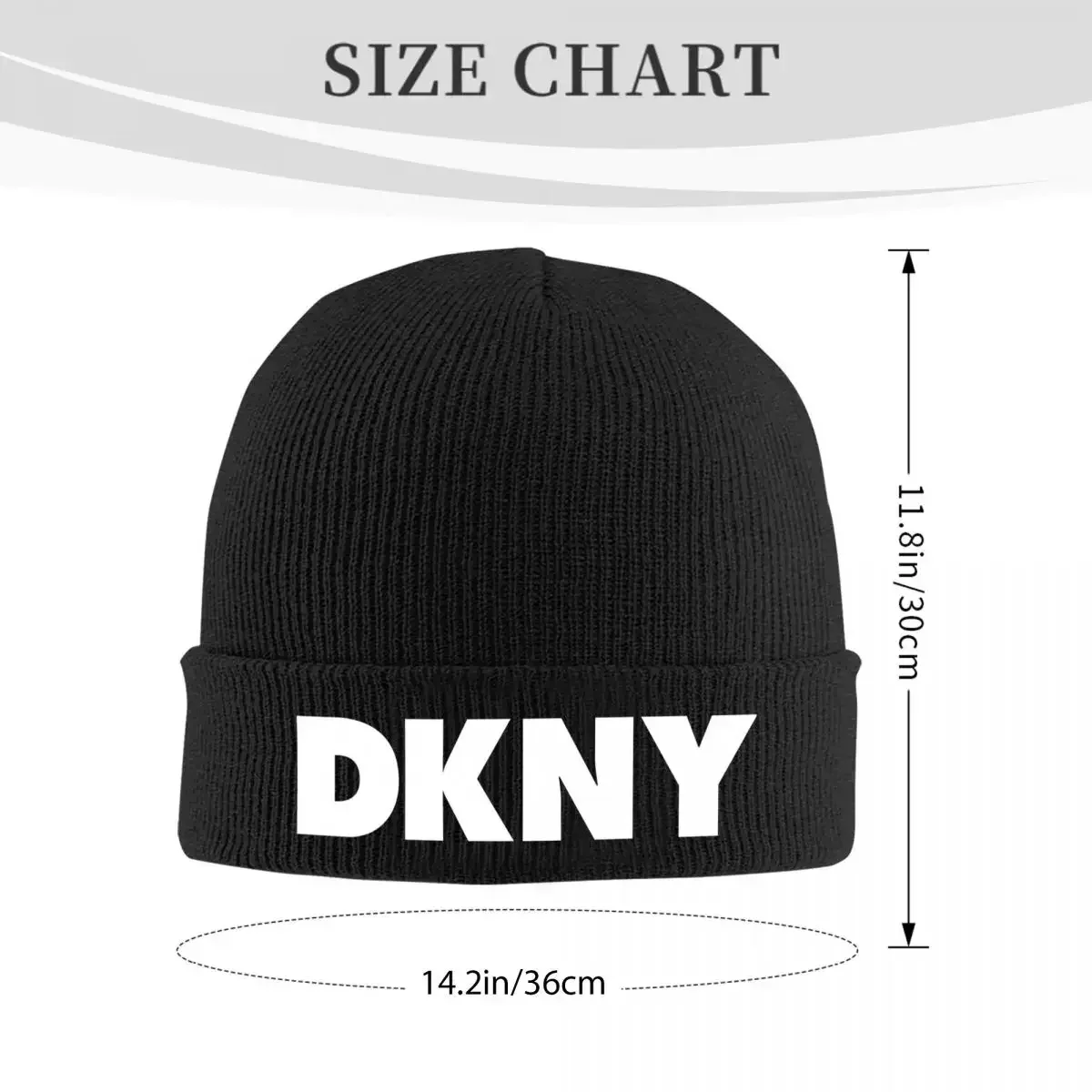 DKNY LOGO Knitted Bonnet Caps 100% Acrylic Fashion Keep Warm Hats