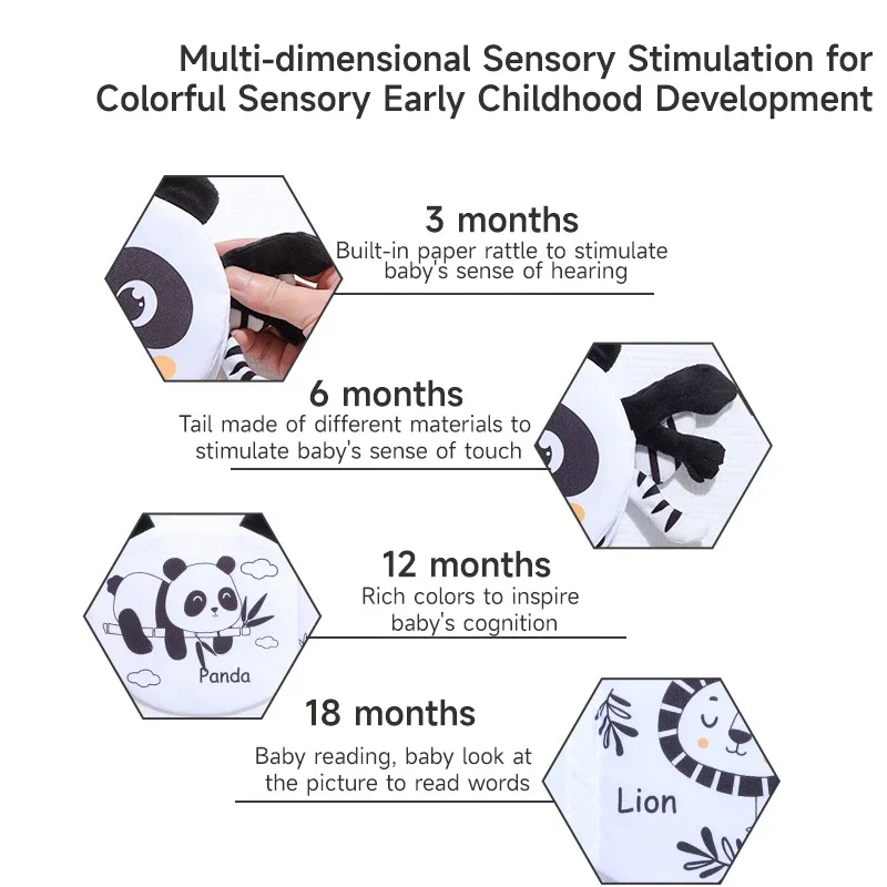 ألعاب الأطفال مونتيسوري 0 12 شهرًا كتاب قماشي للأطفال حديثي الولادة ألعاب سرير الأطفال الصغار النشاط الحسي كتاب من القماش ألعاب تعليمية مبكرة
