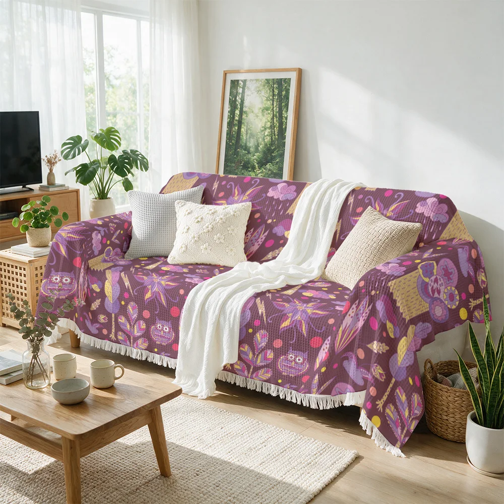 Chunky Knit Floral Pattern Throw Blanket Sofa Couch Cover Decorative Accent Throw for Living Room Home Decor Seating Cushion Bed