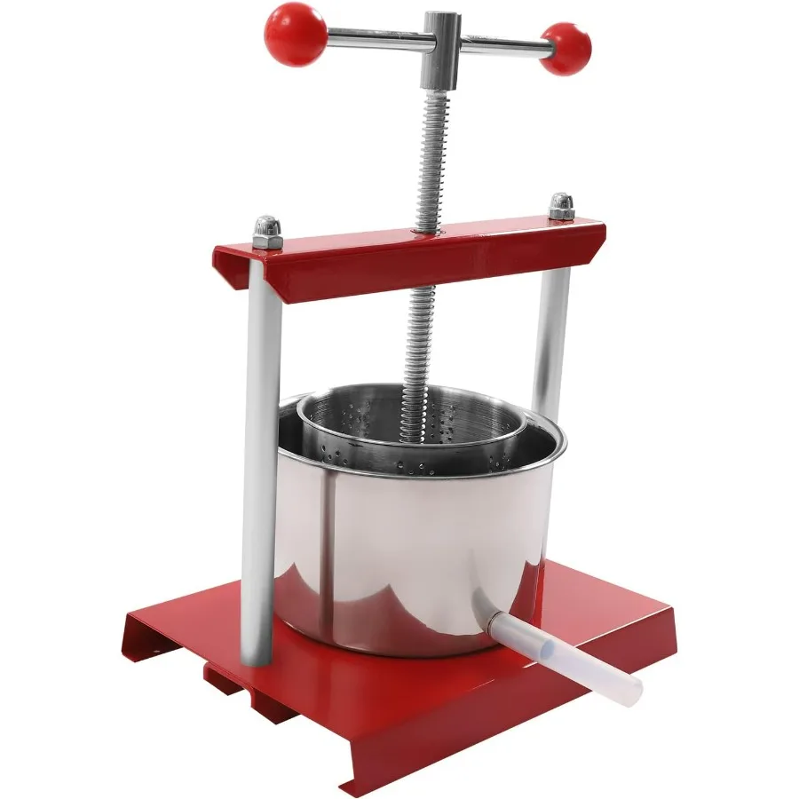 Exprimidor Manual de frutas, prensa de cocina de acero inoxidable con Base, mango en forma de T para uva, vino, queso, aceite de oliva, fabricación de 3L 0,8